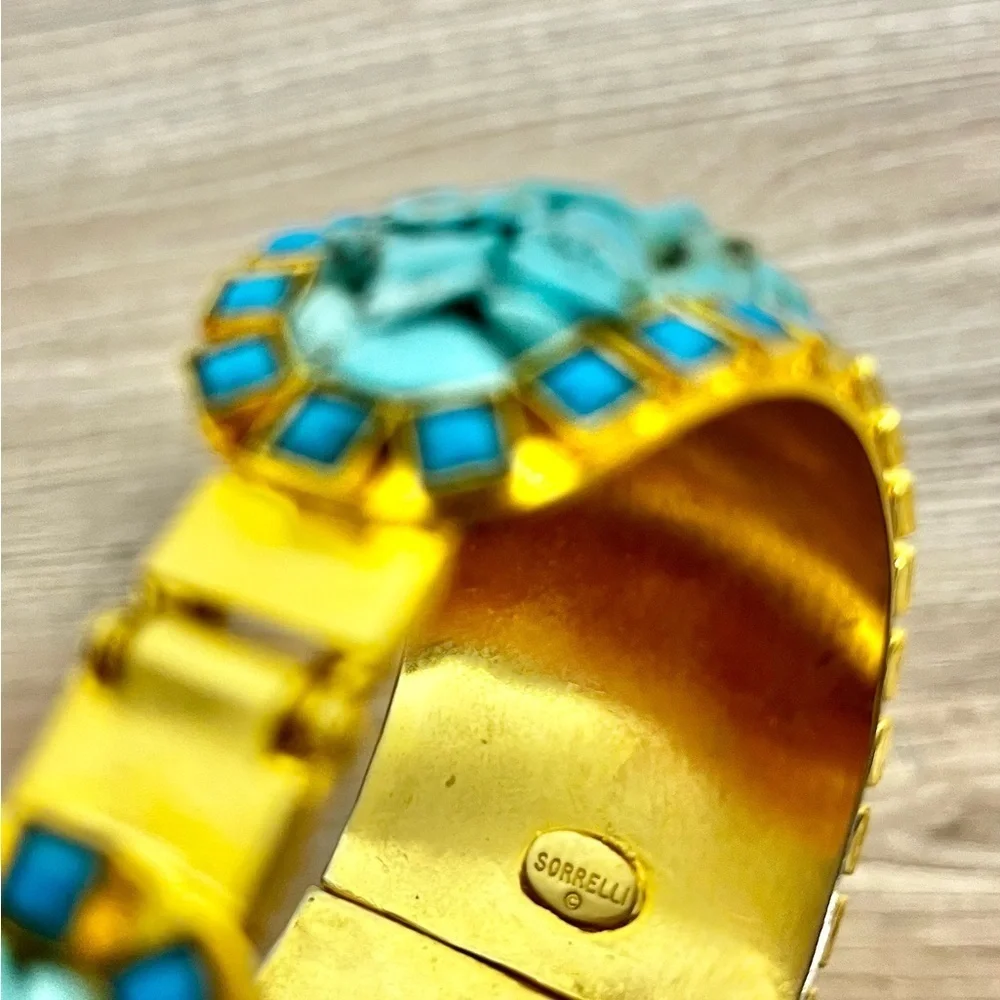 Sorrelli Santorini Turquoise and Gold Chunky Cuff Bracelet